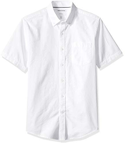 .Amazon Essentials Men's Slim-Fit Short-Sleeve Pocket Oxford Shirt