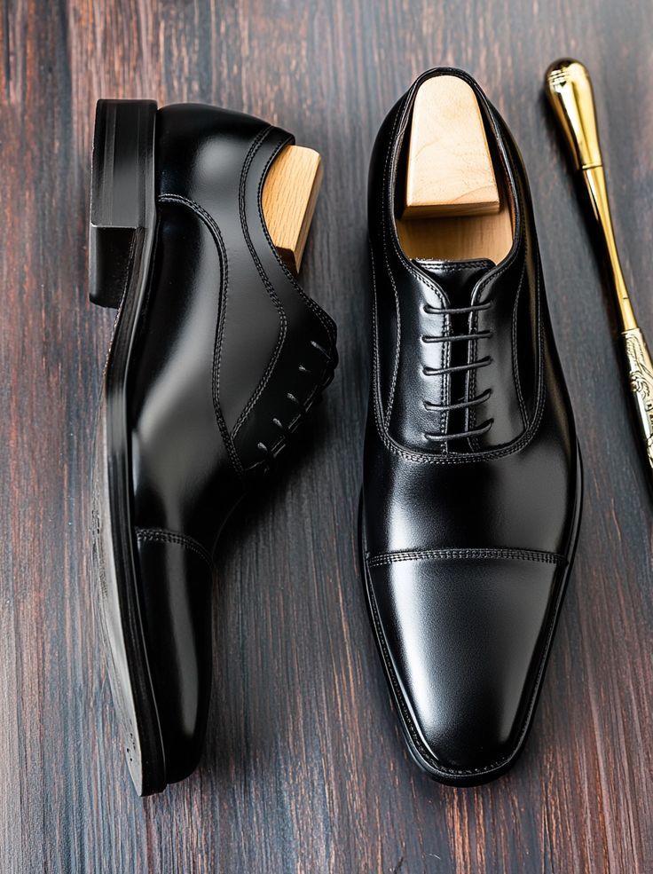 Classic Black Leather Oxford
